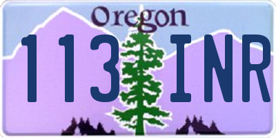 OR license plate 113INR