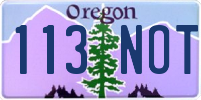 OR license plate 113NOT