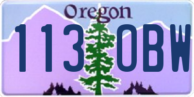 OR license plate 113OBW