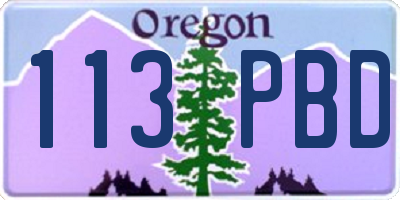 OR license plate 113PBD