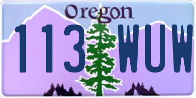 OR license plate 113WUW