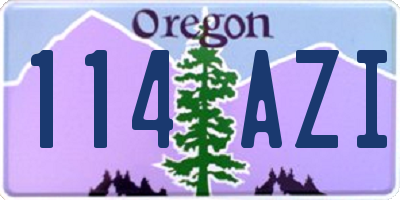 OR license plate 114AZI