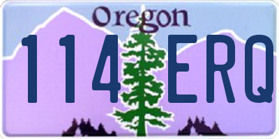 OR license plate 114ERQ