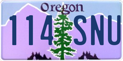 OR license plate 114SNU