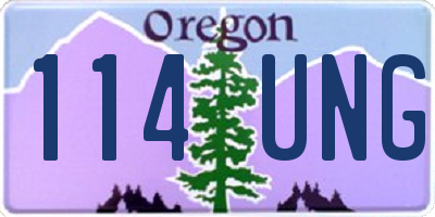 OR license plate 114UNG