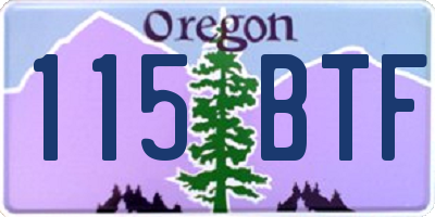 OR license plate 115BTF