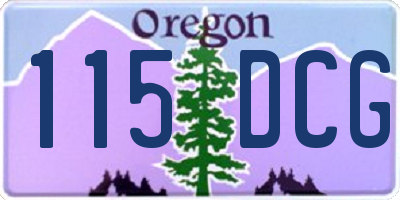 OR license plate 115DCG