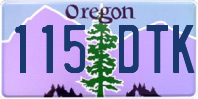 OR license plate 115DTK