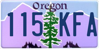 OR license plate 115KFA