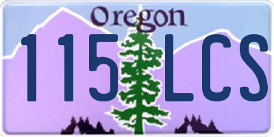 OR license plate 115LCS