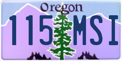 OR license plate 115MSI