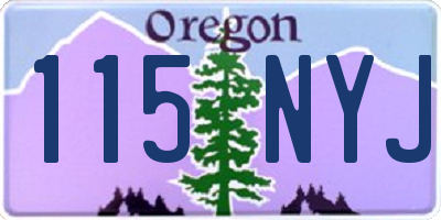 OR license plate 115NYJ