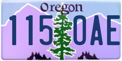 OR license plate 115OAE