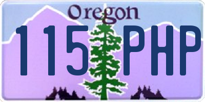 OR license plate 115PHP