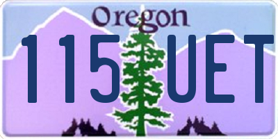 OR license plate 115UET