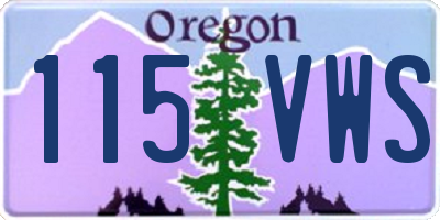 OR license plate 115VWS