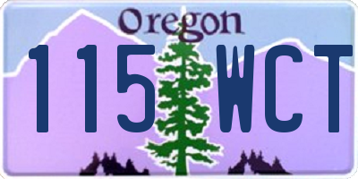 OR license plate 115WCT