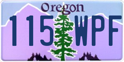 OR license plate 115WPF