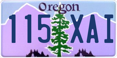 OR license plate 115XAI