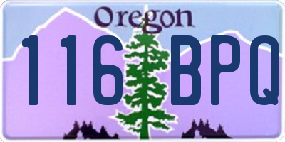 OR license plate 116BPQ