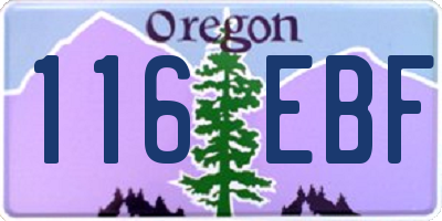 OR license plate 116EBF