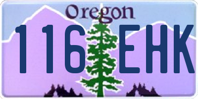 OR license plate 116EHK