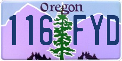 OR license plate 116FYD