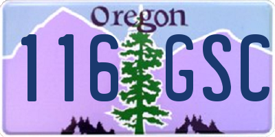 OR license plate 116GSC