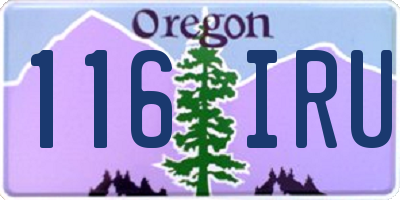 OR license plate 116IRU