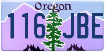 OR license plate 116JBE