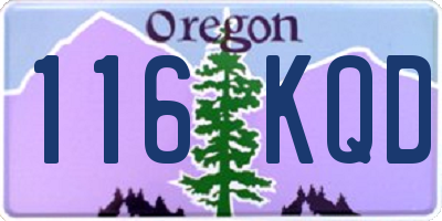 OR license plate 116KQD