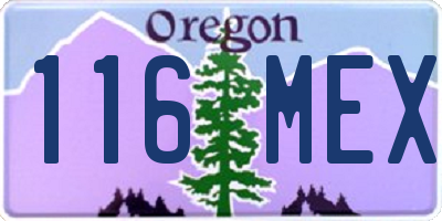 OR license plate 116MEX