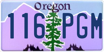 OR license plate 116PGM