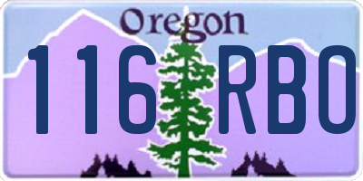 OR license plate 116RBO