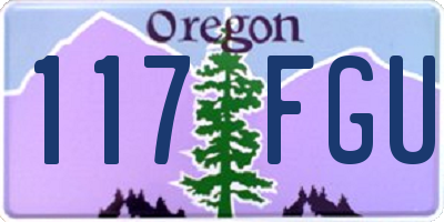 OR license plate 117FGU