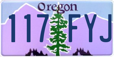 OR license plate 117FYJ