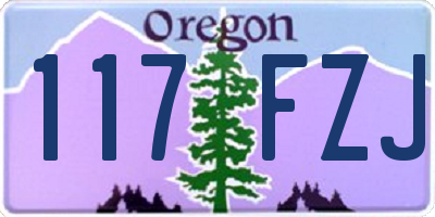 OR license plate 117FZJ