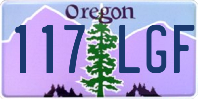 OR license plate 117LGF