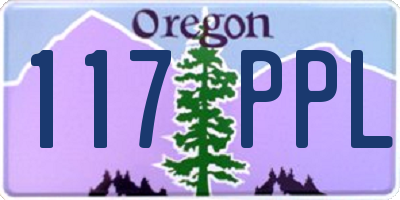 OR license plate 117PPL