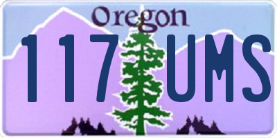OR license plate 117UMS