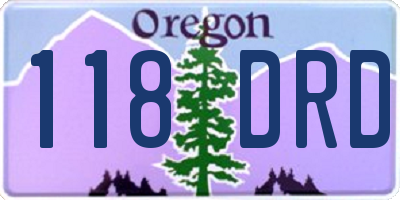 OR license plate 118DRD