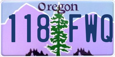 OR license plate 118FWQ