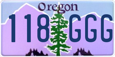 OR license plate 118GGG