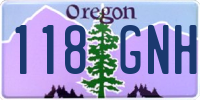 OR license plate 118GNH