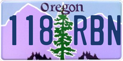 OR license plate 118RBN