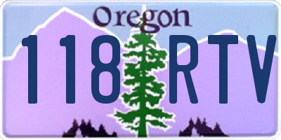 OR license plate 118RTV