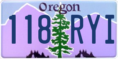 OR license plate 118RYI