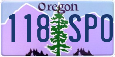 OR license plate 118SPO