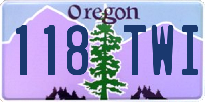 OR license plate 118TWI