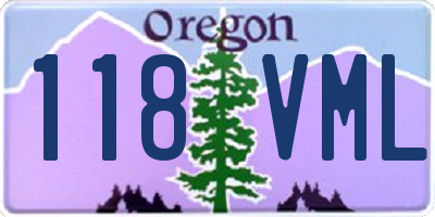 OR license plate 118VML